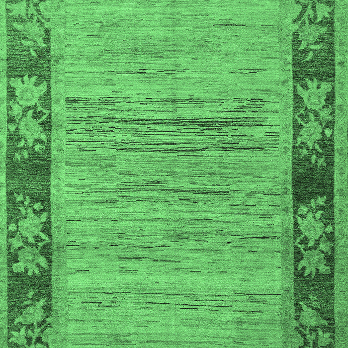 Machine Washable Oriental Emerald Green Modern Area Rugs, wshabs5285emgrn