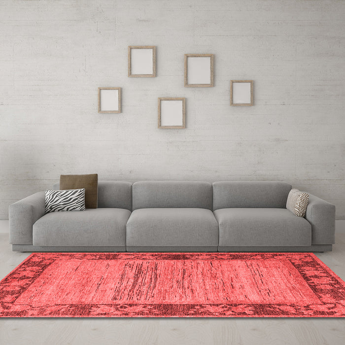 Modern Red Washable Rugs