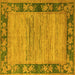 Square Oriental Yellow Modern Rug, abs5285yw