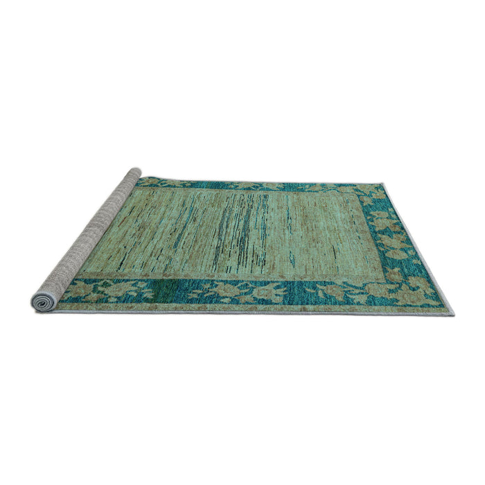 Sideview of Machine Washable Oriental Light Blue Modern Rug, wshabs5285lblu