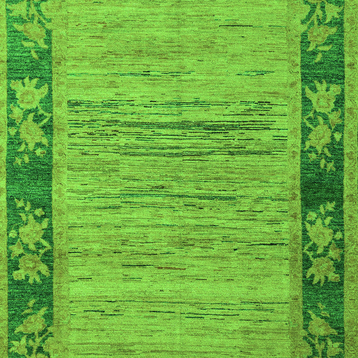 Machine Washable Oriental Green Modern Area Rugs, wshabs5285grn