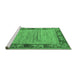 Sideview of Machine Washable Oriental Emerald Green Modern Area Rugs, wshabs5285emgrn