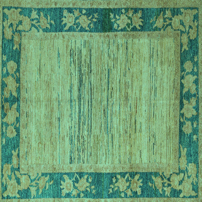 Square Oriental Turquoise Modern Rug, abs5285turq