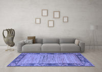 Machine Washable Oriental Blue Modern Rug, wshabs5285blu