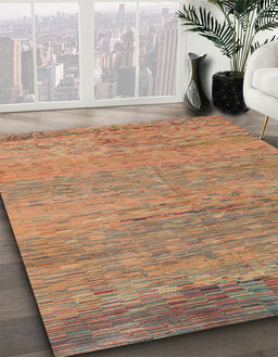 Abstract Red Oriental Rug in Family Room, abs5286