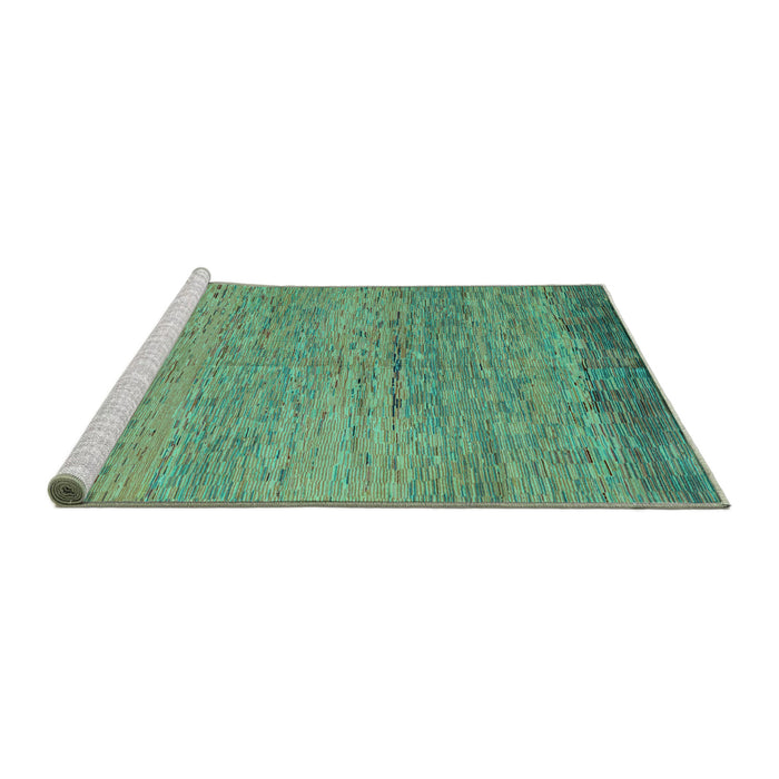 Sideview of Machine Washable Oriental Turquoise Modern Area Rugs, wshabs5286turq