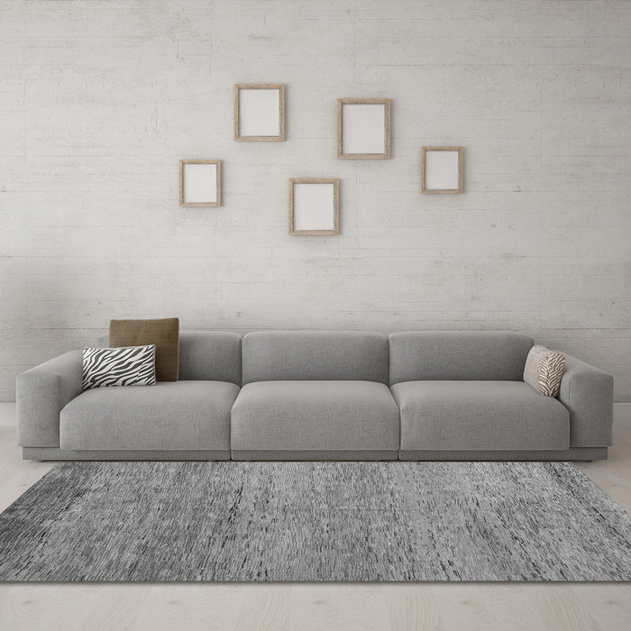 Machine Washable Oriental Gray Modern Rug in a Living Room,, wshabs5286gry