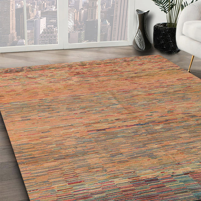 Abstract Red Oriental Rug in Family Room, abs5286