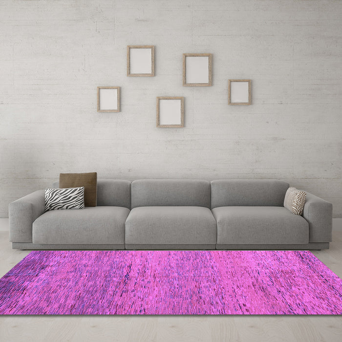 Machine Washable Oriental Purple Modern Area Rugs in a Living Room, wshabs5286pur