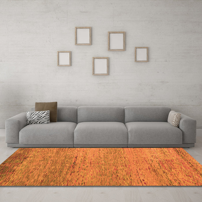 Machine Washable Oriental Orange Modern Area Rugs in a Living Room, wshabs5286org