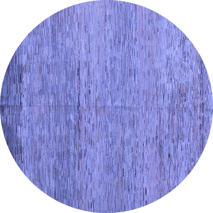 Round Machine Washable Oriental Blue Modern Rug, wshabs5286blu