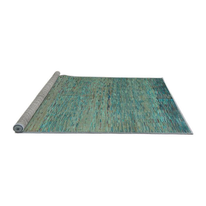 Sideview of Machine Washable Oriental Light Blue Modern Rug, wshabs5286lblu