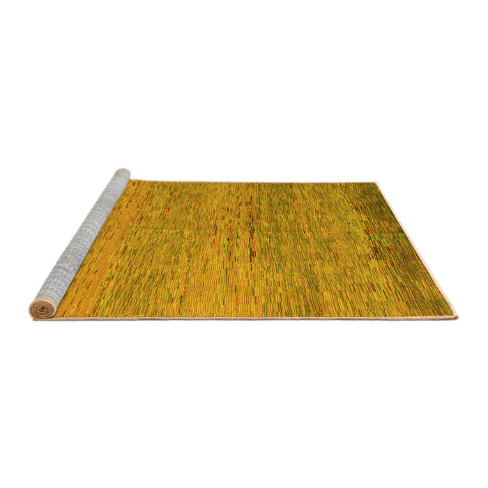 Sideview of Machine Washable Oriental Yellow Modern Rug, wshabs5286yw