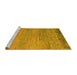 Sideview of Machine Washable Oriental Yellow Modern Rug, wshabs5286yw