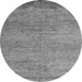 Round Machine Washable Oriental Gray Modern Rug, wshabs5286gry