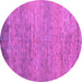Round Oriental Purple Modern Rug, abs5286pur