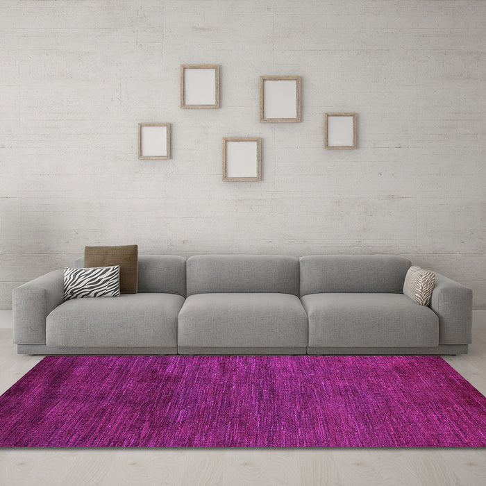 Machine Washable Oriental Pink Modern Rug in a Living Room, wshabs5287pnk