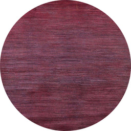 Round Machine Washable Abstract Pink Rug, wshabs5287