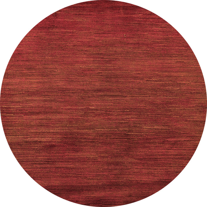 Round Machine Washable Oriental Orange Modern Area Rugs, wshabs5287org