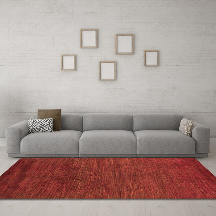Machine Washable Oriental Orange Modern Area Rugs in a Living Room, wshabs5287org