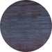 Round Oriental Light Blue Modern Rug, abs5287lblu