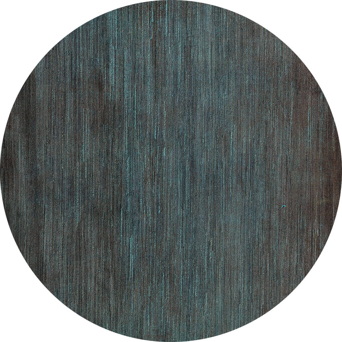 Round Machine Washable Oriental Turquoise Modern Area Rugs, wshabs5287turq
