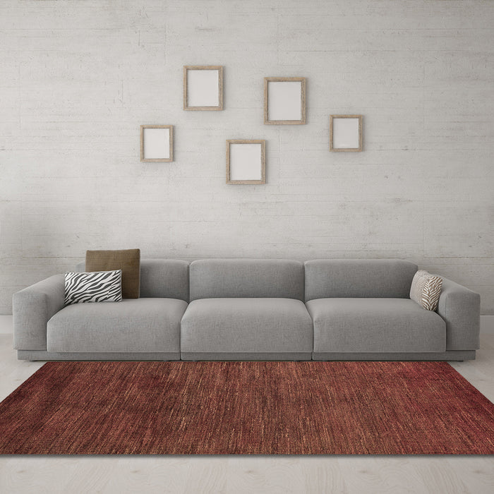 Machine Washable Oriental Brown Modern Rug in a Living Room,, wshabs5287brn