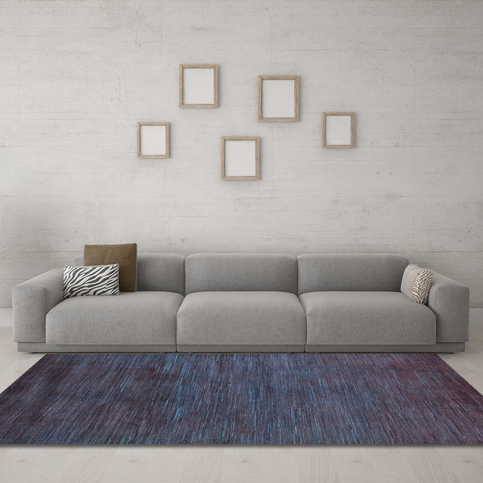 Machine Washable Oriental Light Blue Modern Rug in a Living Room, wshabs5287lblu