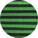 Round Oriental Emerald Green Modern Rug, abs5288emgrn