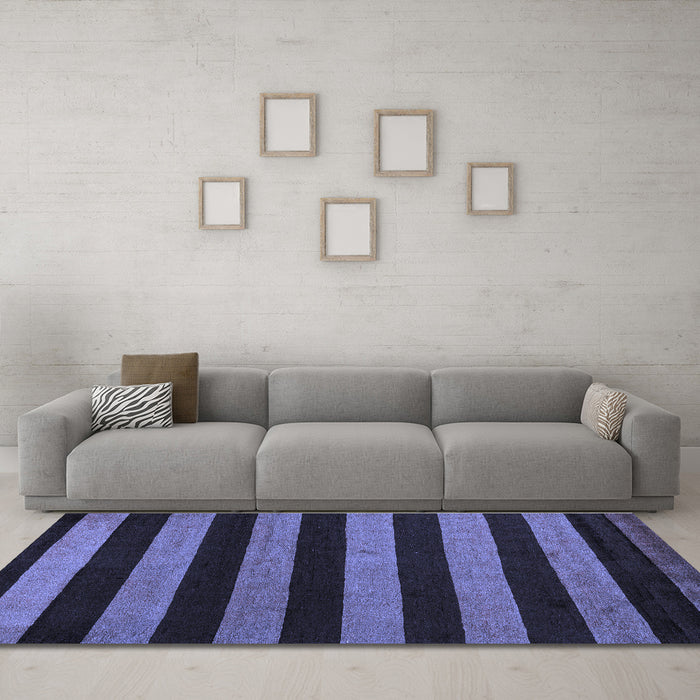 Machine Washable Oriental Blue Modern Rug in a Living Room, wshabs5288blu