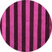 Round Oriental Pink Modern Rug, abs5288pnk