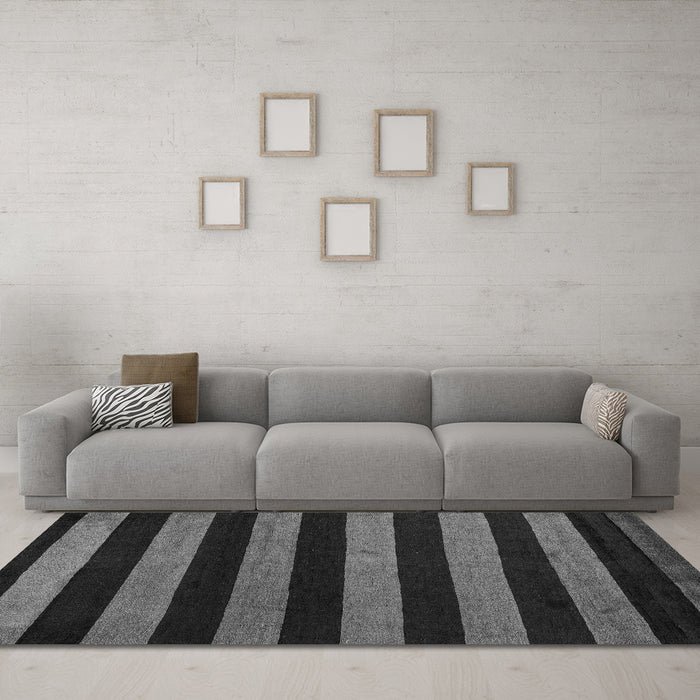 Machine Washable Oriental Gray Modern Rug in a Living Room,, wshabs5288gry