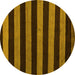 Round Oriental Yellow Modern Rug, abs5288yw