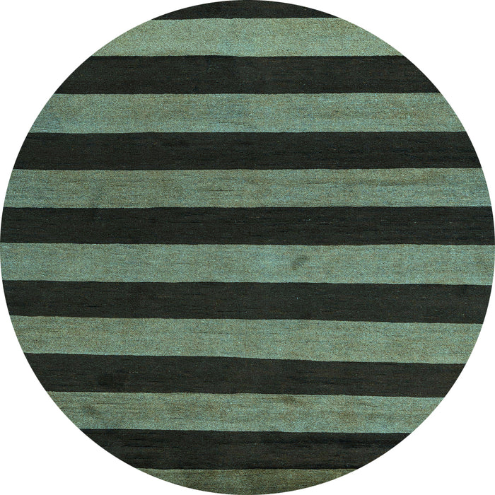 Round Oriental Light Blue Modern Rug, abs5288lblu