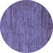 Round Abstract Blue Modern Rug, abs5289blu