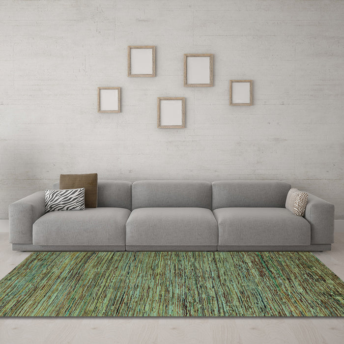 Machine Washable Abstract Light Blue Modern Rug in a Living Room, wshabs5289lblu