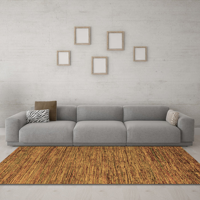 Machine Washable Abstract Brown Modern Rug in a Living Room,, wshabs5289brn