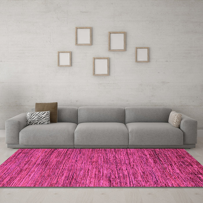 Machine Washable Abstract Pink Modern Rug in a Living Room, wshabs5289pnk