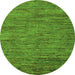 Round Abstract Green Modern Rug, abs5289grn