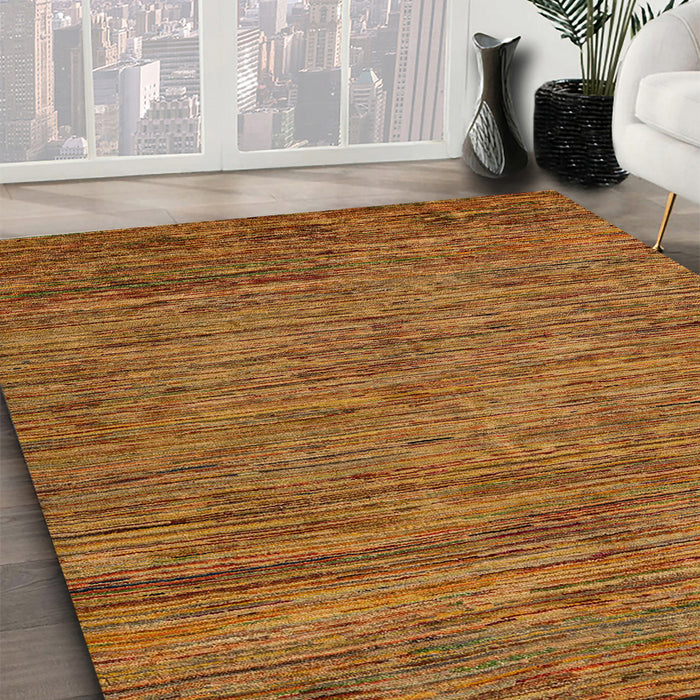 Abstract Orange Modern Rug in Family Room, abs5289