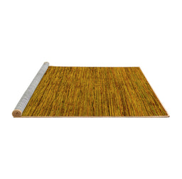 Sideview of Machine Washable Abstract Yellow Modern Rug, wshabs5289yw