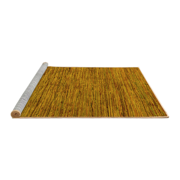 Sideview of Machine Washable Abstract Yellow Modern Rug, wshabs5289yw