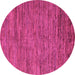 Round Machine Washable Abstract Pink Modern Rug, wshabs5289pnk