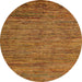 Round Abstract Orange Modern Rug, abs5289