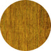 Round Abstract Yellow Modern Rug, abs5289yw