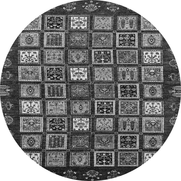 Round Abstract Gray Modern Rug, abs528gry