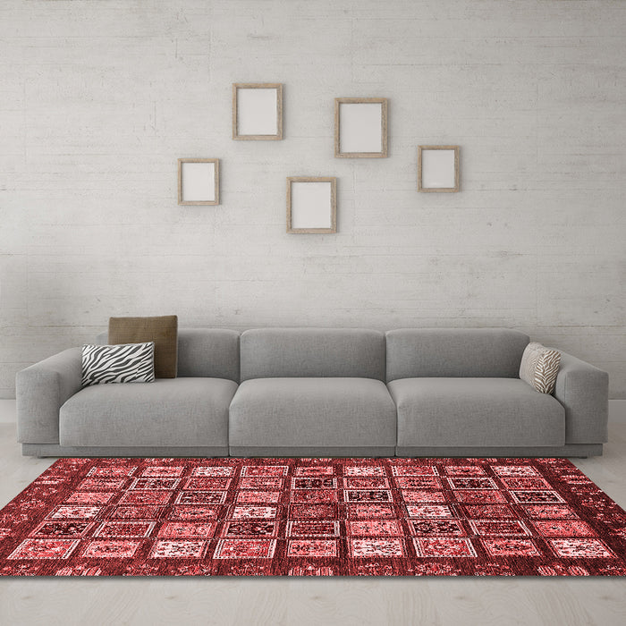 Modern Red Washable Rugs