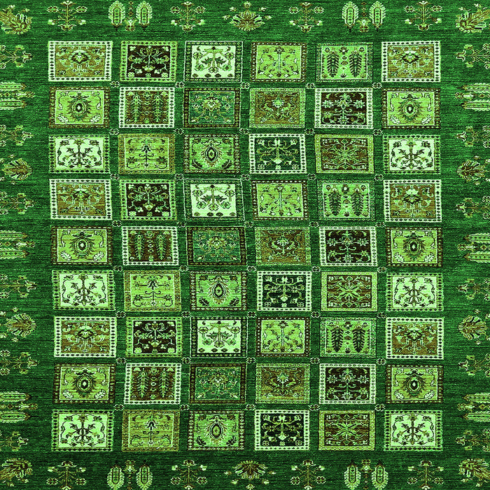 Square Abstract Green Modern Rug, abs528grn