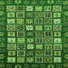 Square Abstract Green Modern Rug, abs528grn