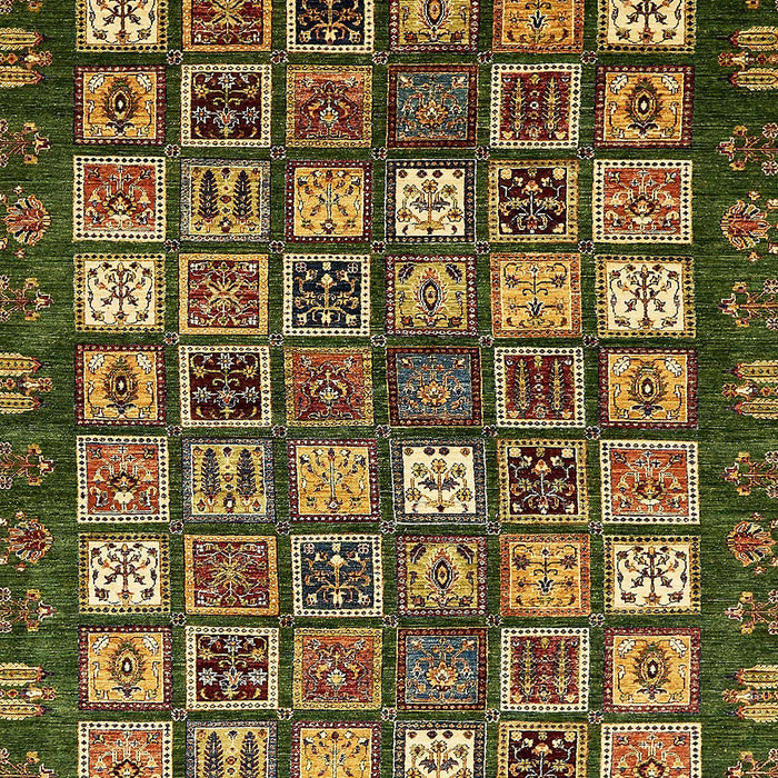 Machine Washable Abstract Brass Green Rug, wshabs528